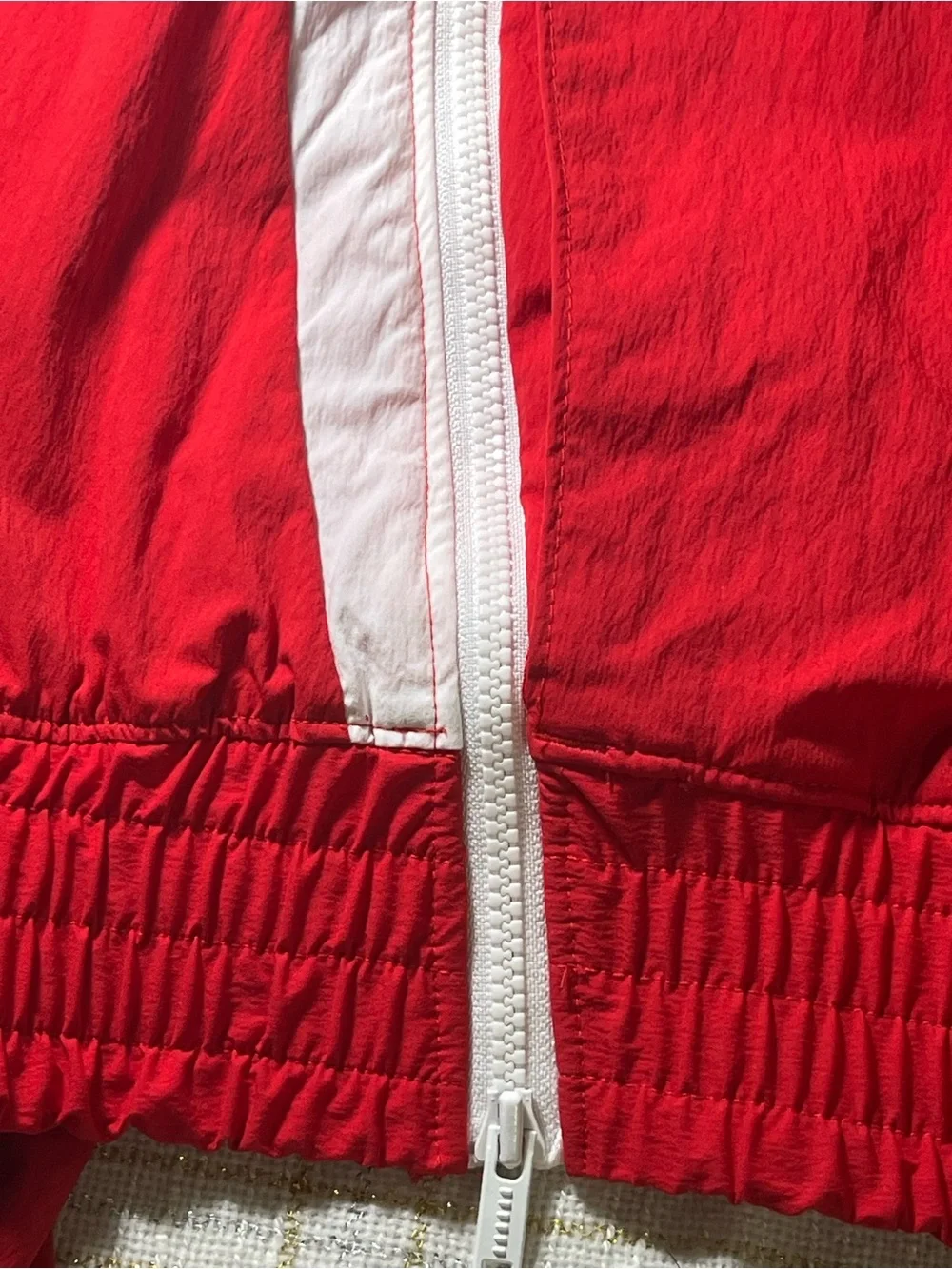 Jordan Team Woven Windbreaker Jacket Red White Men Size M Half Zip